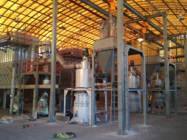 煅后焦辊压磨--山西某出产现场